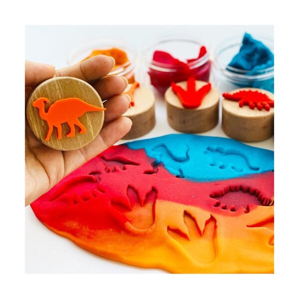 Childgen Ahşap Damga Set 6lı - Dinozorlar