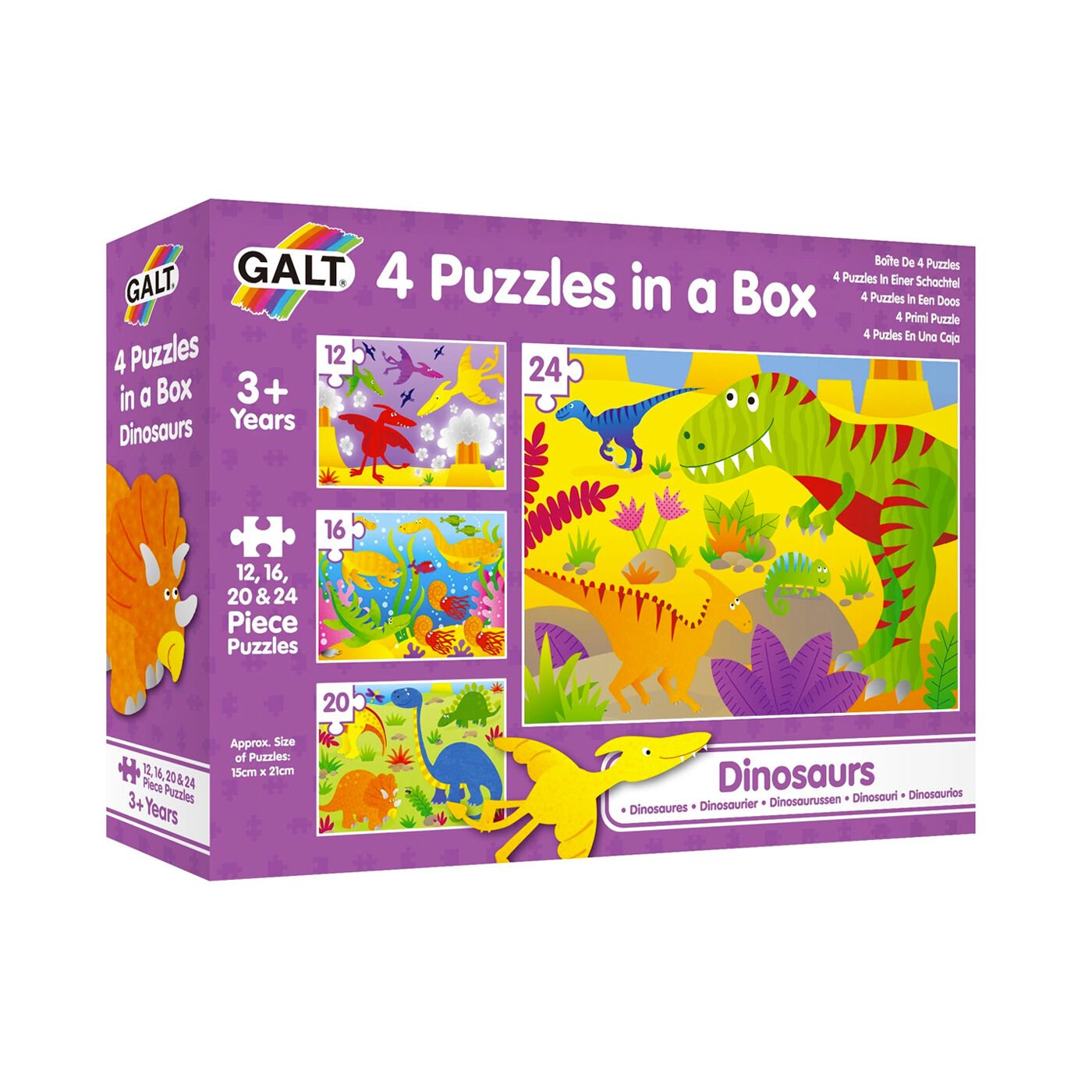 Galt 4 Puzzles in a Box Dinosaurs
