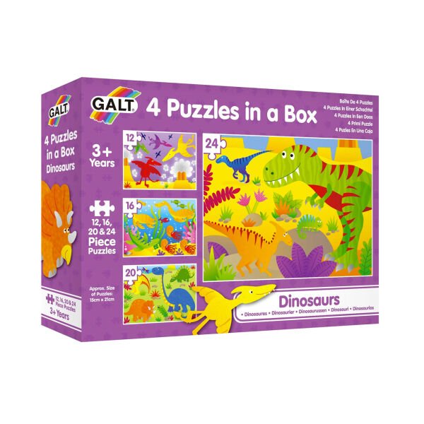 Galt 4 Puzzles in a Box Dinosaurs