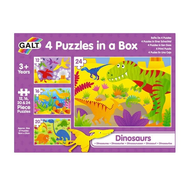 Galt 4 Puzzles in a Box Dinosaurs