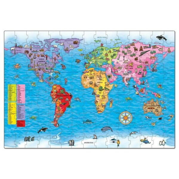 Orchard World Map Puzzle and Poster 5 - 10 yaş