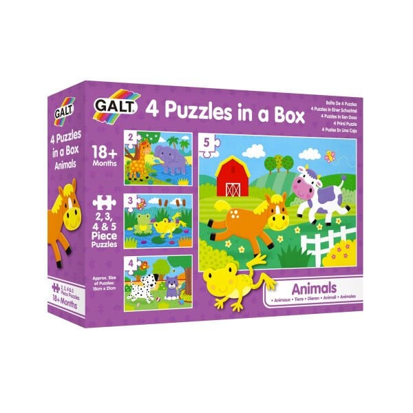 Galt 4 Puzzles in a Box Animals