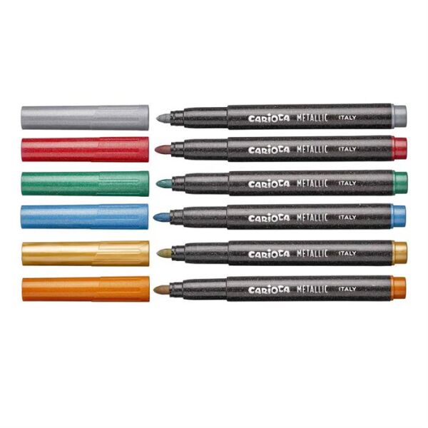 Carioca Jumbo Keçeli Boya Kalemi Metalik 6lı