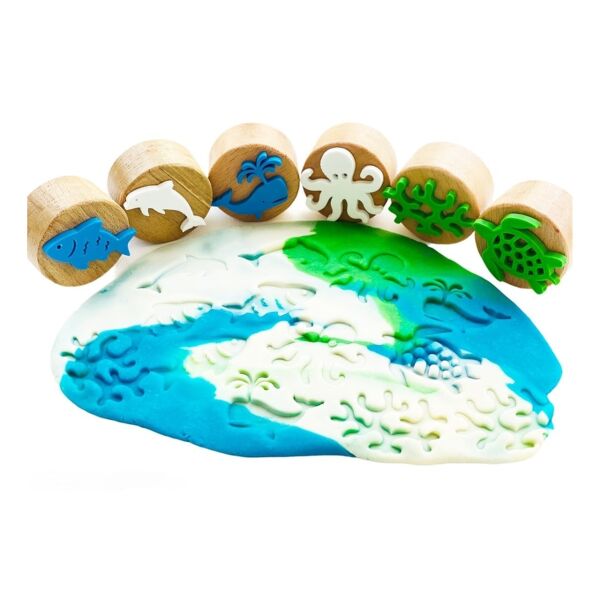 Childgen Ahşap Damga Set 6lı - Deniz Canlıları