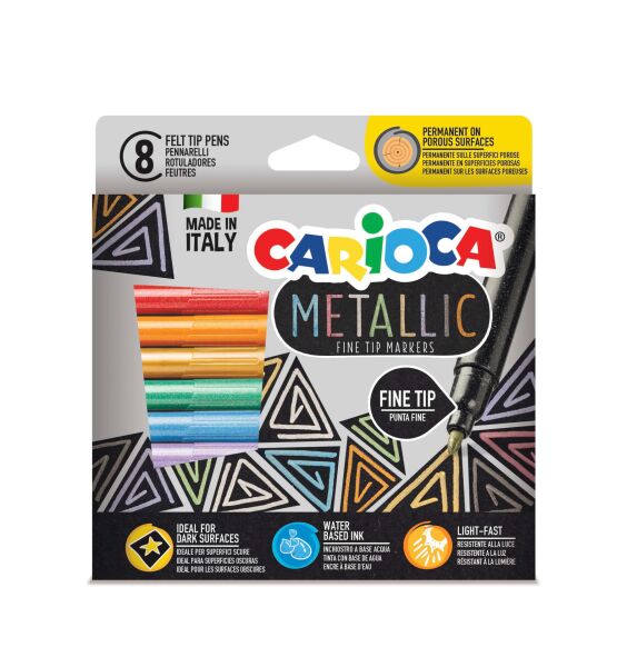 Carioca Keçeli Boya Kalemİ Metalik 8li