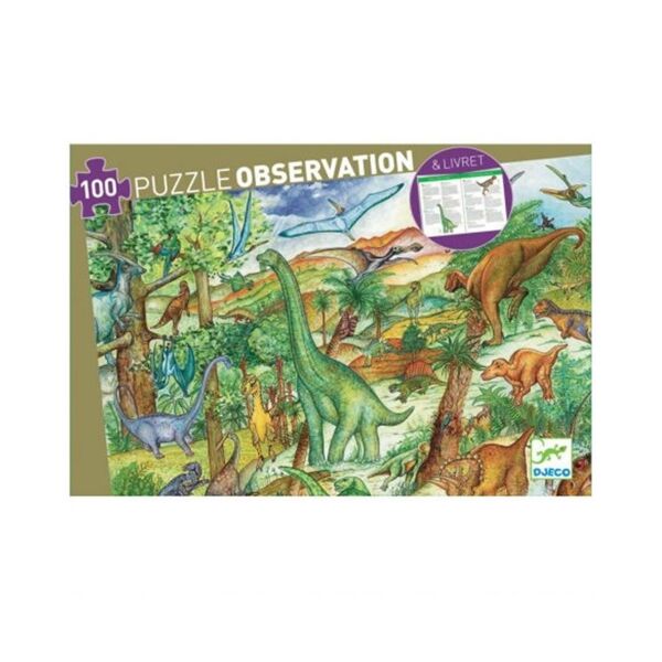 Djeco Dev Puzzle 100 Parça - Dinosaurs