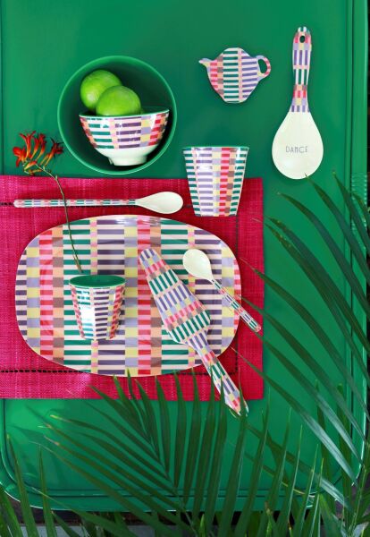 Melamin Kase - Büyük Boy Renkli Çizgiler