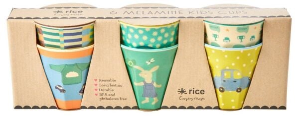 6lı Melamin Çocuk Bardak Seti - Tavşan Boy