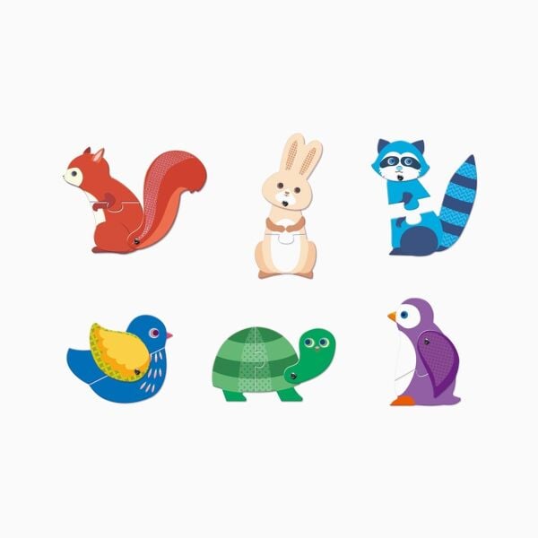Djeco İkili Puzzle Articulo Animals