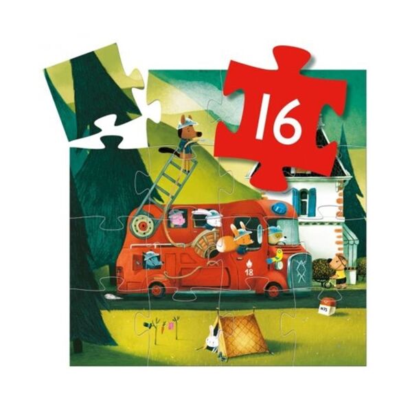 Djeco Dekoratif Puzzle 16 Parça / The Fire Truck