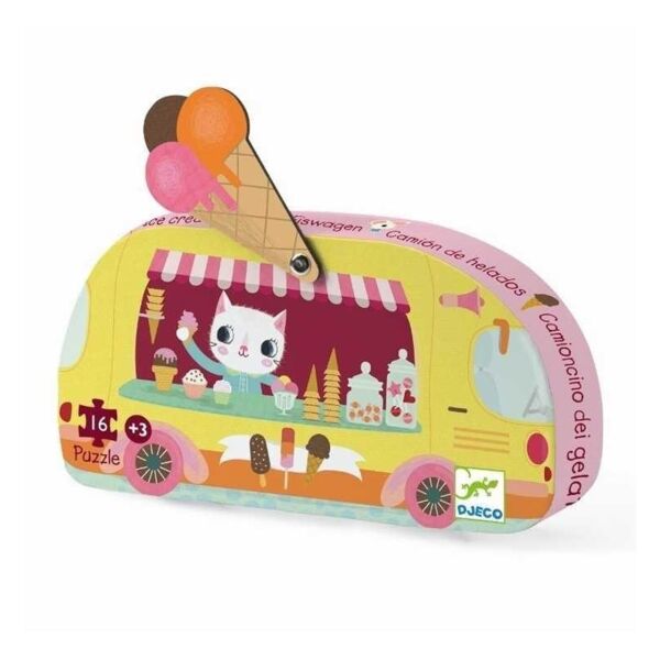 Djeco Dekoratif Puzzle 16 Parça / Ice Cream Truck