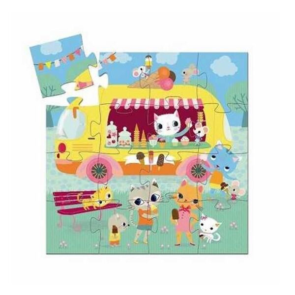 Djeco Dekoratif Puzzle 16 Parça / Ice Cream Truck