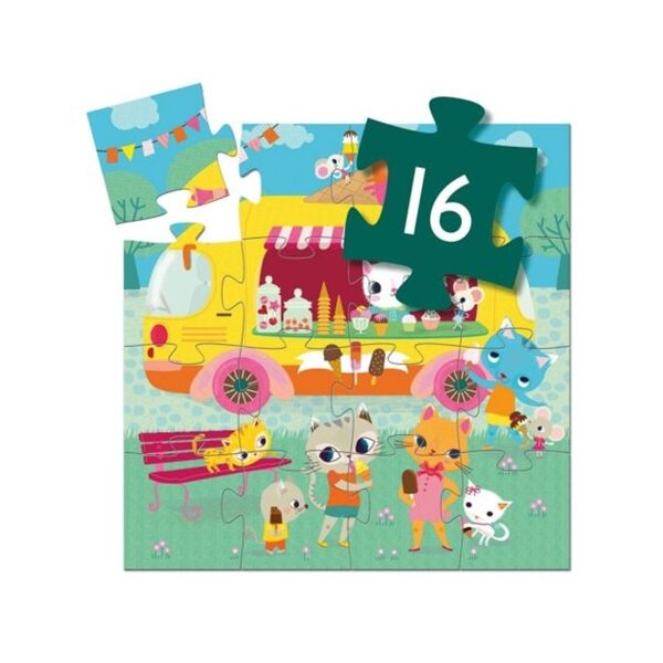 Djeco Dekoratif Puzzle 16 Parça / Ice Cream Truck