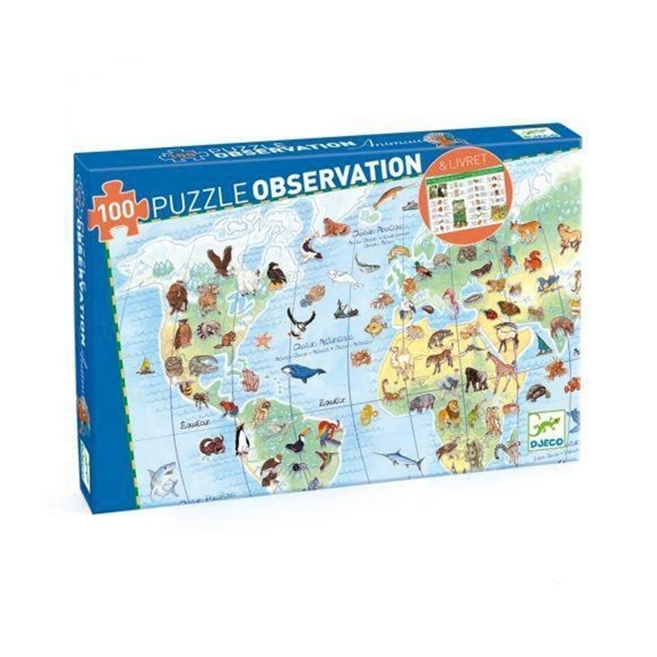 Djeco Klasik Puzzle 100 Parça / World Animals