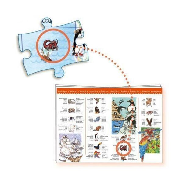 Djeco Klasik Puzzle 100 Parça / World Animals