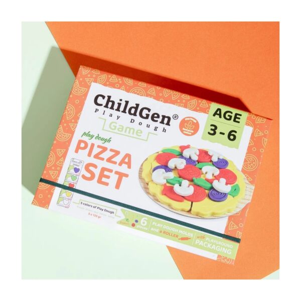 ChildGen Doğal Oyun Hamuru Pizza Sahneli Set