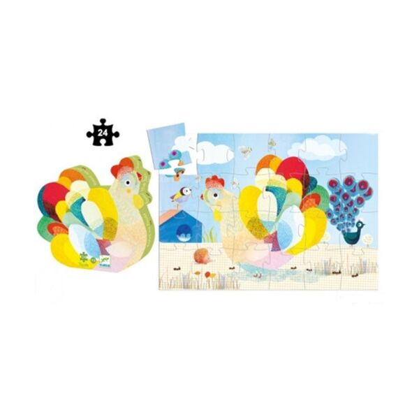 Djeco Dekoratif Puzzle 24 Parça / Raoul The Hen