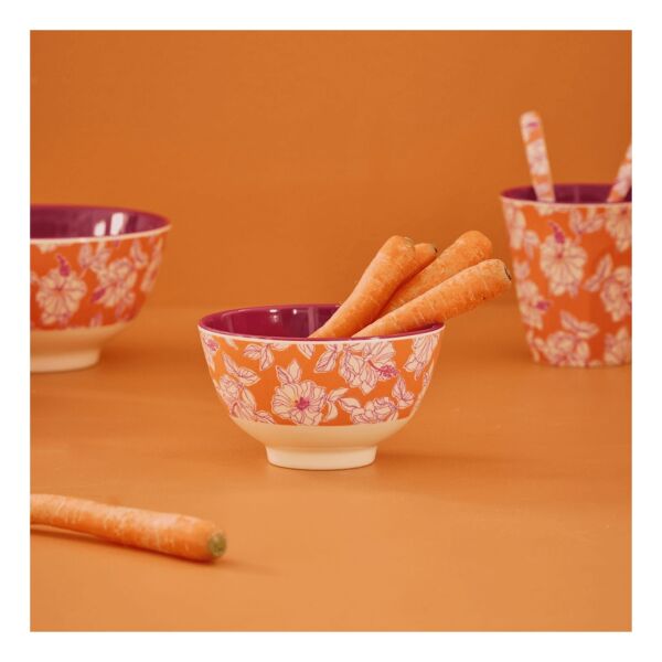 Pirinç Melamin Küçük Kase İsveç Çiçeği