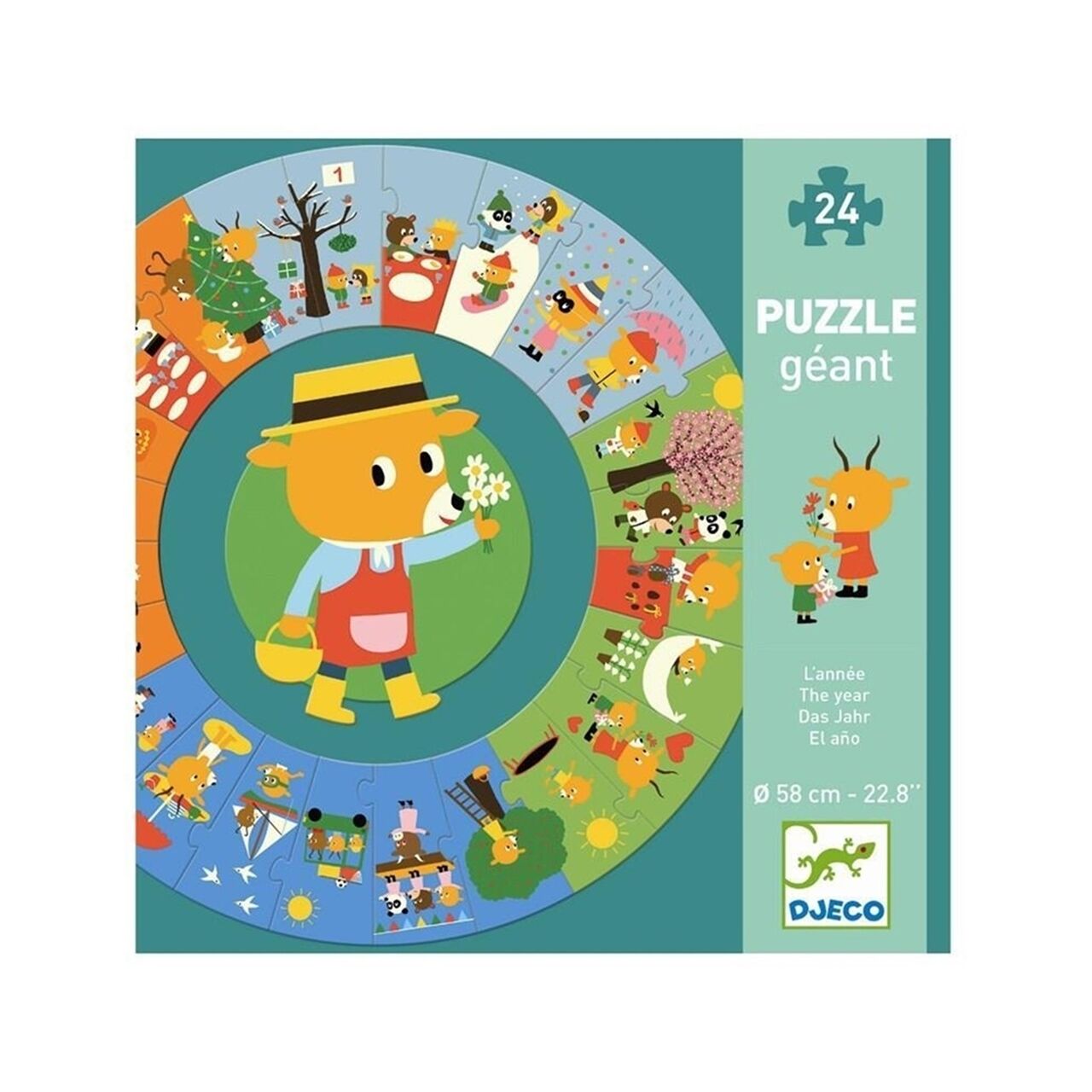 Djeco Yuvarlak Puzzle 24 Parça / Bir Yıl
