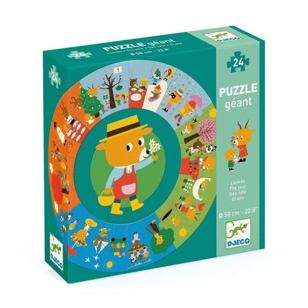 Djeco Yuvarlak Puzzle 24 Parça / Bir Yıl