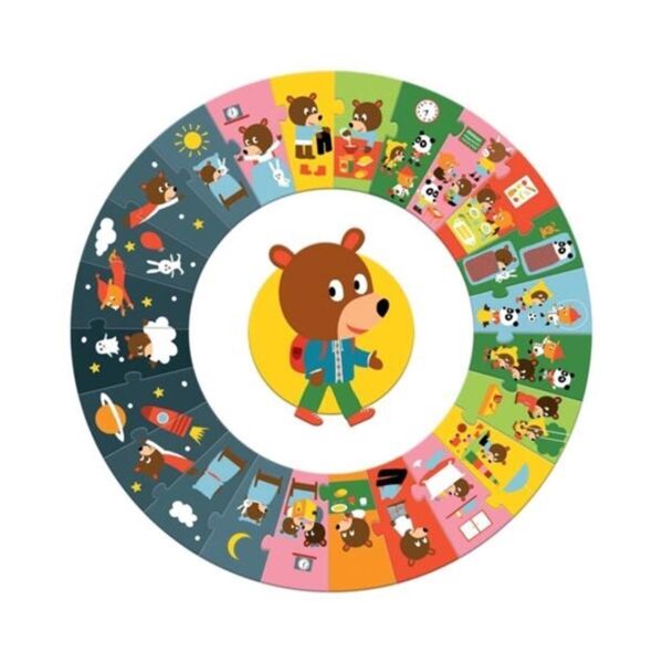 Djeco Yuvarlak Puzzle 24 Parça / Bir Gün