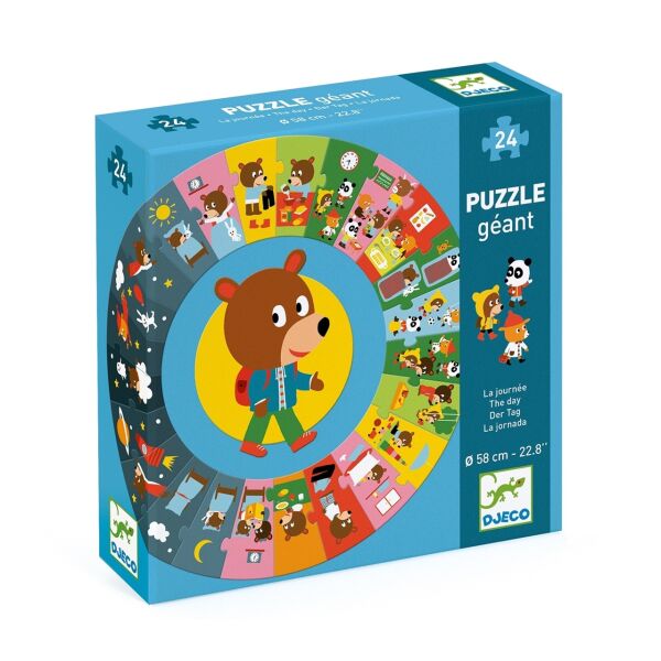 Djeco Yuvarlak Puzzle 24 Parça / Bir Gün