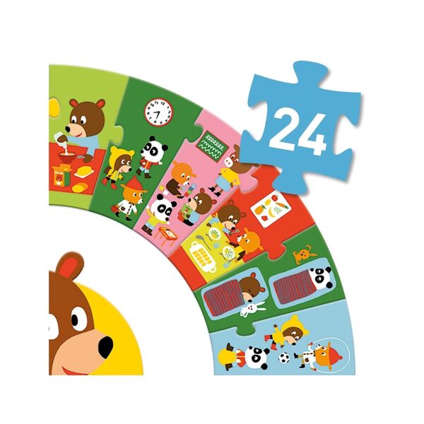 Djeco Yuvarlak Puzzle 24 Parça / Bir Gün