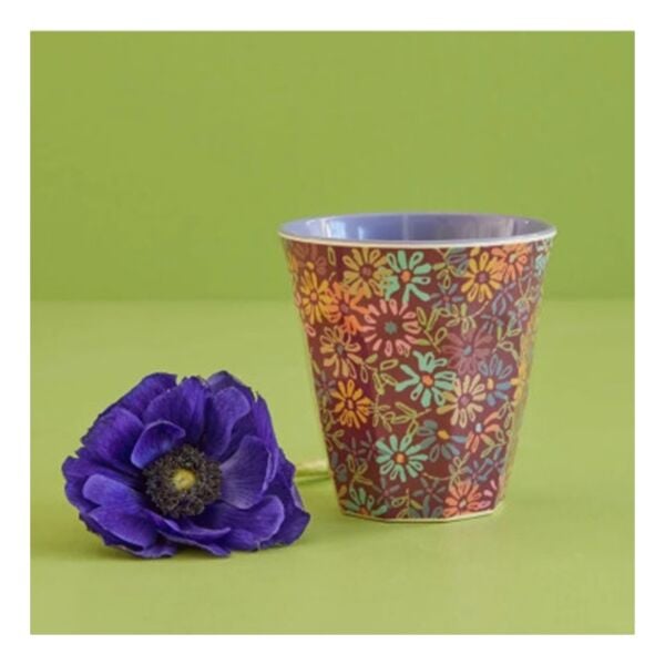 Pirinç - Vintage Çiçekler Melamin Bardak