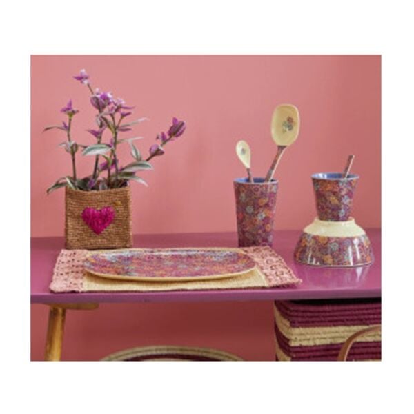 Pirinç - Vintage Çiçekler Melamin Bardak