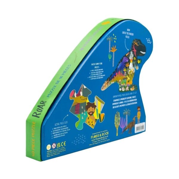 LOSS & ROCK 40 Parça Dinozor Şekilli YapBoz  Dino