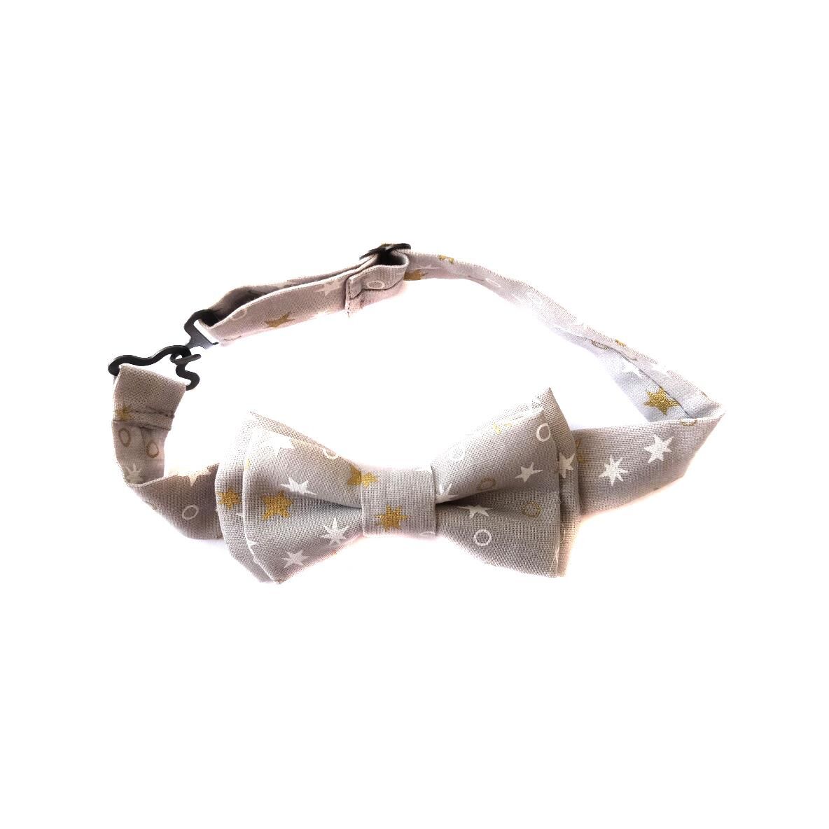 Ma&Maa Gri - Altın Puantiyeli Erkek Çocuk Papyon