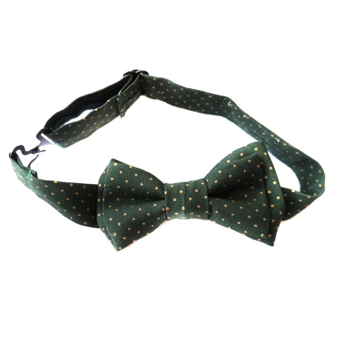 Ma&Maa Yeşil - Altın Puantiyeli Erkek Çocuk Papyon