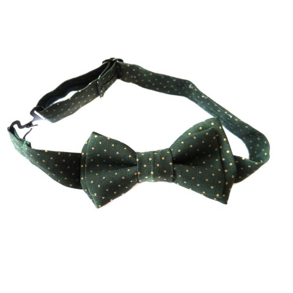 Ma&Maa Yeşil - Altın Puantiyeli Erkek Çocuk Papyon