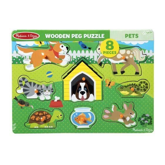Melissa & Doug Ahşap Tutmalı Yapboz-Evcil Hayvanla