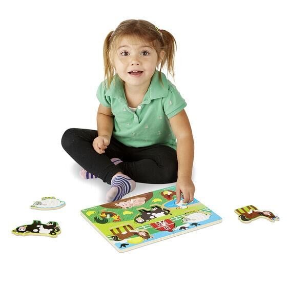 Melissa & Doug Ahşap Tutmalı Yapboz -Çiftlik