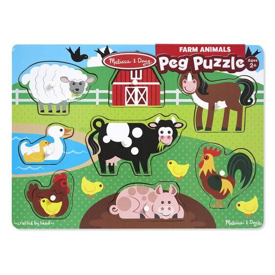 Melissa & Doug Ahşap Tutmalı Yapboz -Çiftlik