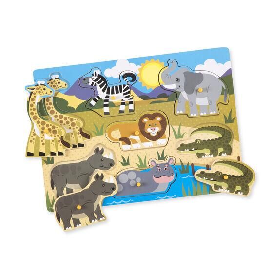 Melissa & Doug Ahşap Tutmalı Yapboz-Safari(Yeni)