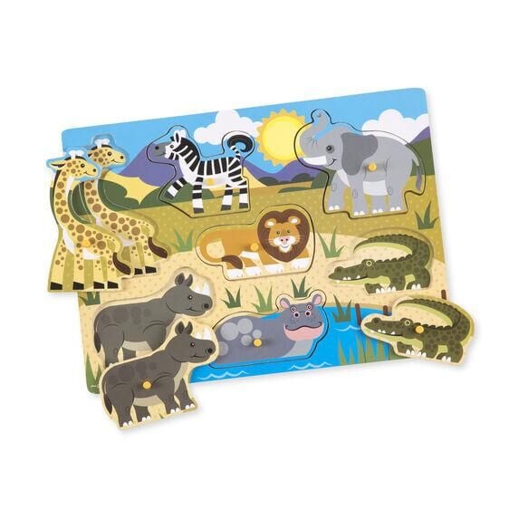 Melissa & Doug Ahşap Tutmalı Yapboz-Safari(Yeni)