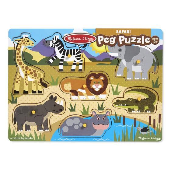Melissa & Doug Ahşap Tutmalı Yapboz-Safari(Yeni)