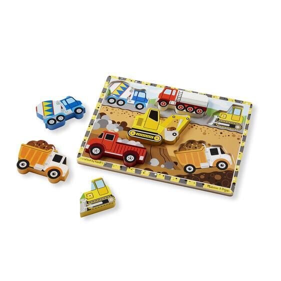 Melissa & Doug Ahşap Tombul Yapboz-İnşaat Araçları