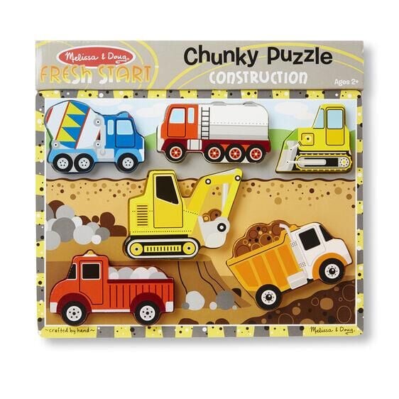Melissa & Doug Ahşap Tombul Yapboz-İnşaat Araçları