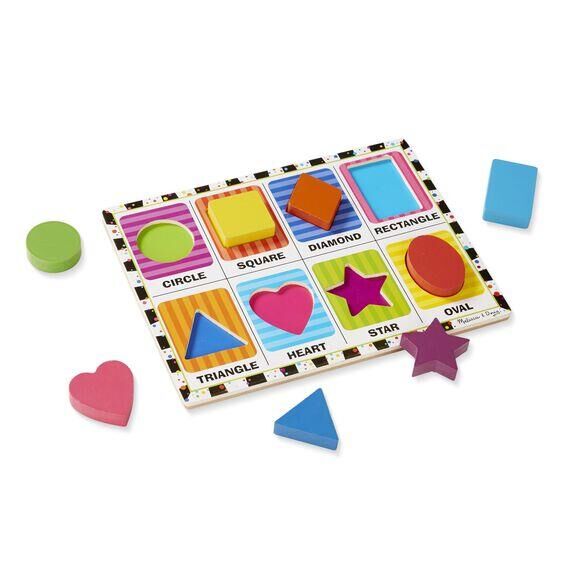 Melissa & Doug Ahşap Tombul Yapboz-Şekiller