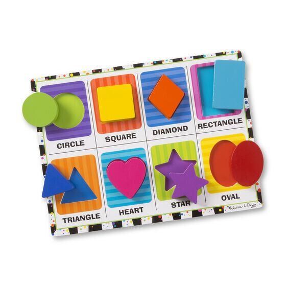 Melissa & Doug Ahşap Tombul Yapboz-Şekiller