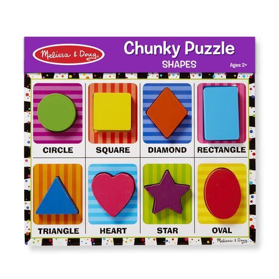 Melissa & Doug Ahşap Tombul Yapboz-Şekiller