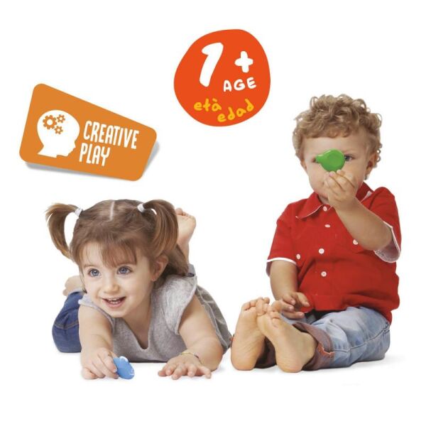 Teddy  Şekilli Elleri Kirletmeyen Mum Boyalar 6lı