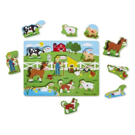 Melissa & Doug Ahşap Sesli Yapboz-Old Macdonald
