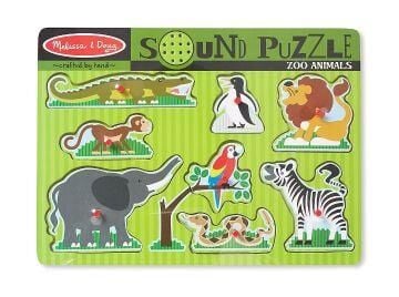 Melissa & Doug Ahşap Sesli Yapboz- Hayvanat Bahçes