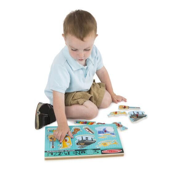 Melissa & Doug Ahşap Sesli Yapboz-Müzik Aletleri