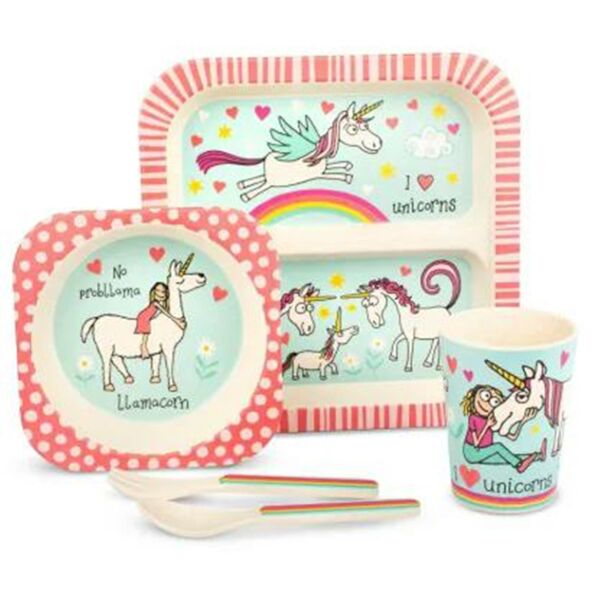 Bamboo Yemek Seti 5 Parça Unicorn