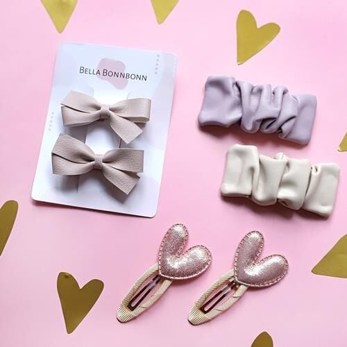 Objeli 2li Çıtçıt - Krem Kalp